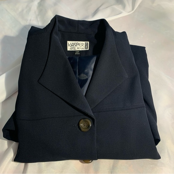 Kasper ASL Coat Shift Dress Lined Size 12P Black Women's Coat - Picture 2 of 11